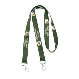 Лента для бейджей двухсторонняя (жаккард, 2 карабина)