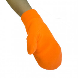 Варежки двухслойные из однотонного флиса