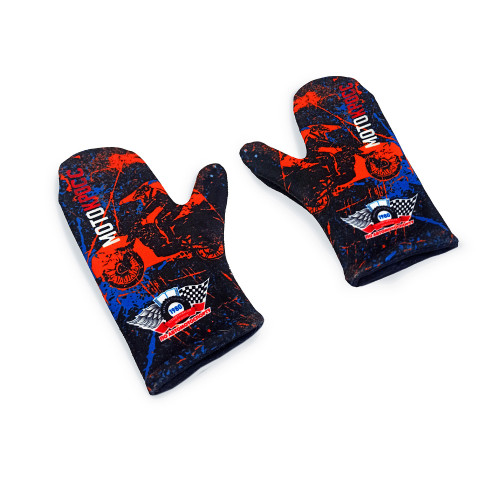 Варежки однослойные из флиса с полной запечаткой