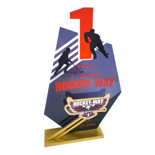 Приз 2-слойный из металла и акрила с УФ-печатью