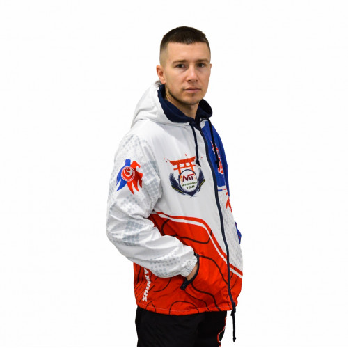 Костюм (ветровка с капюшоном и брюки, без подклада), материал: дюспо с полной запечаткой