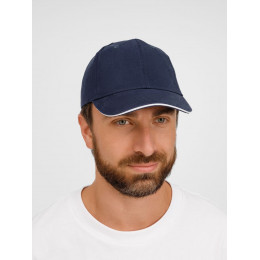 Бейсболка Buffalo, темно-синяя с белым