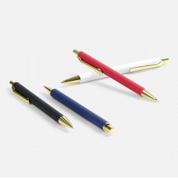 Ручка шариковая Lobby Soft Touch Gold, белая