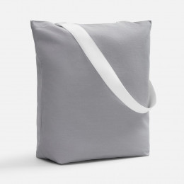 Шопер B5, серый с широкими белыми ручками