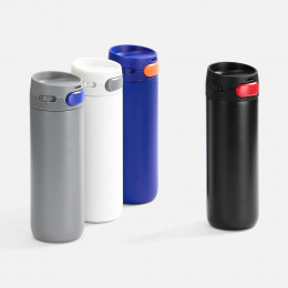 Термостакан X1 с цветной кнопкой, белый с серым