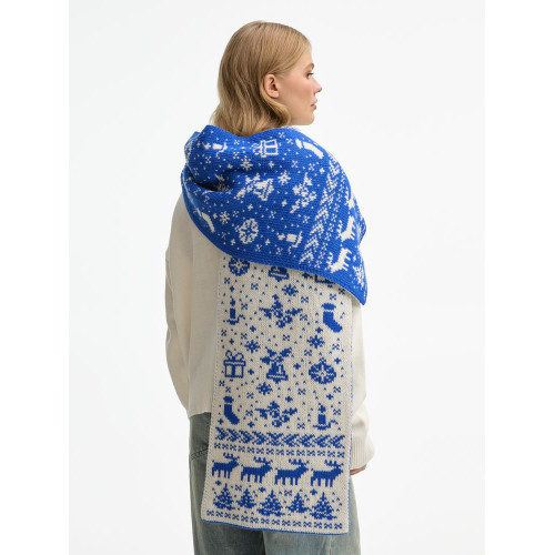 Шарф Holidale, синий с молочным