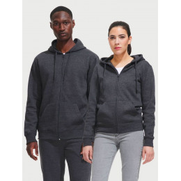 Толстовка женская на молнии с капюшоном Seven Women, серый меланж