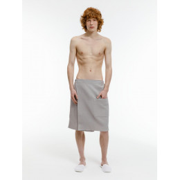 Килт вафельный мужской Onsen, светло-серый, единый размер