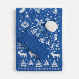 Шапка Holidale, синяя с молочным