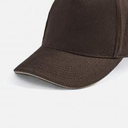 Бейсболка Long Beach, коричневая с бежевым