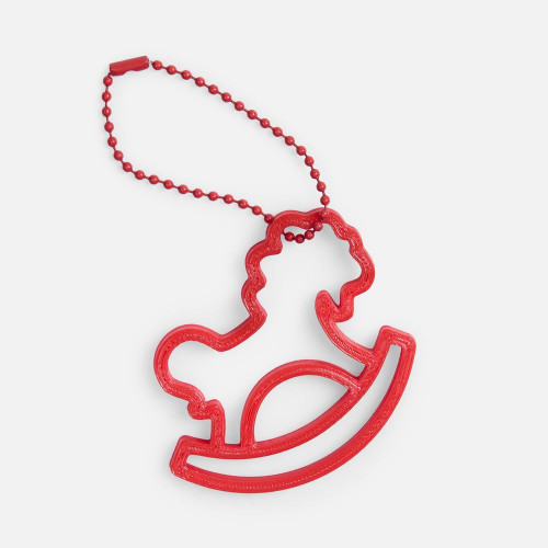 Подвеска «Лошадка-качалка», 3D-печать, красная