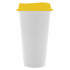 Стакан с крышкой Color Cap White, белый с желтым