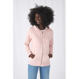 Толстовка на молнии с капюшоном женская BNC Inspire (Organic), серо-зеленая