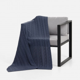 Плед Remitti, серо-синий (сланец)