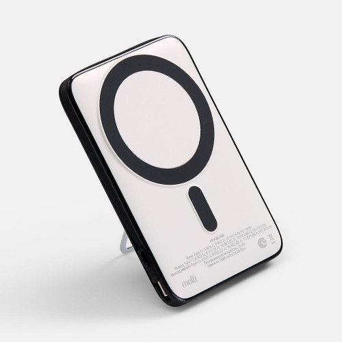 Аккумулятор с быстрой и беспроводной зарядкой Pearline 5000 мАч, жемчужно-белый