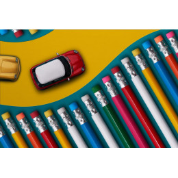 Карандаш простой Hand Friend с ластиком, красный