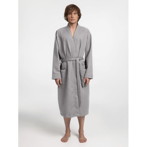 Халат вафельный Kimono, светло-серый