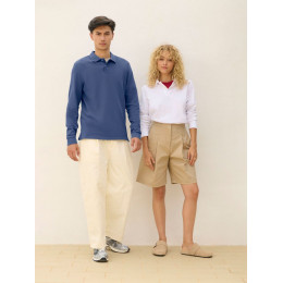 Рубашка поло унисекс с длинным рукавом Pacific LSL, темно-серая (графит)