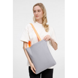Шопер B4, серый с оранжевыми ручками