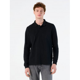 Рубашка поло мужская с длинным рукавом Winter II 210 темно-зеленая