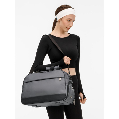 Спортивная сумка Atlantes, светло-серая с черным