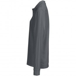 Рубашка поло унисекс с длинным рукавом Pacific LSL, темно-серая (графит)