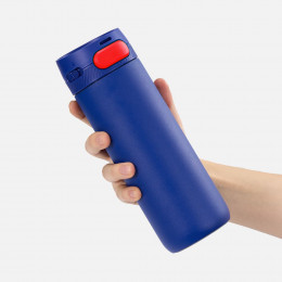 Термостакан X1 с цветной кнопкой, синий с красным