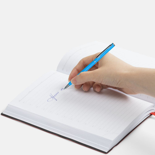 Ручка шариковая Hotel Chrome, ver.2, матовая голубая