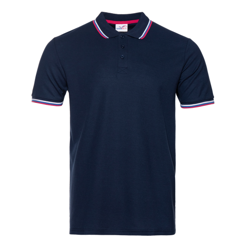 Рубашка поло мужская STAN триколор хлопок/полиэстер 185, 04RUS