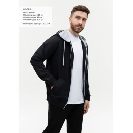 Толстовка мужская STAN с капюшоном на молнии футер без начёса 260, 61