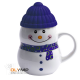 Кружка SNOWMAN с крышкой белый, синий